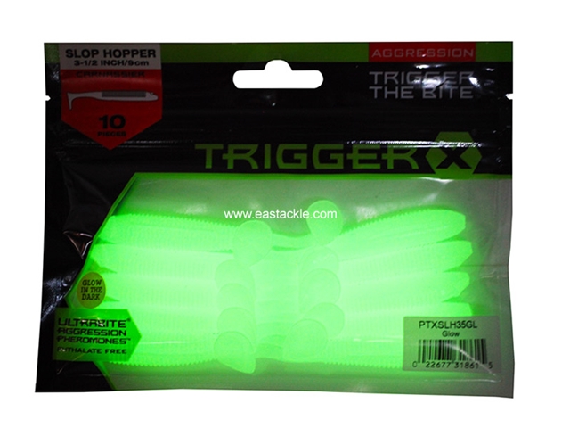 Trigger X - Slop Hopper PTXSLH35 - 3.5in - CHARTREUSE PEARL UV - Soft Plastic Swim Bait | Eastackle