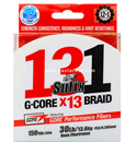 Sufix - 131 G-Core X13 - 150yds - 30LB / NEON CHARTREUSE - Braided/PE Line